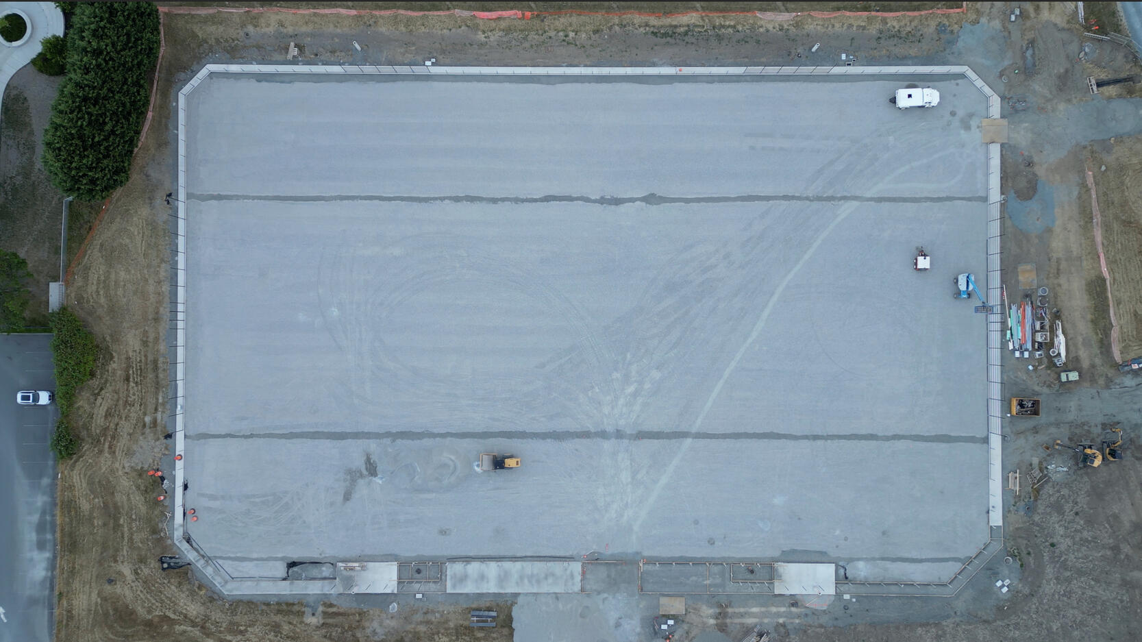 Commercial construction site overview
